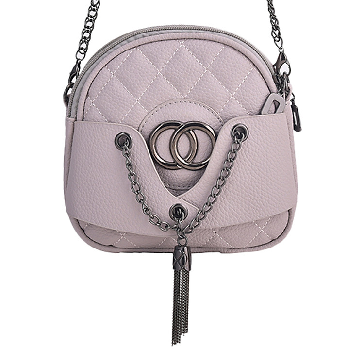 Túi Xách Thời Trang 2 Ngăn Logo Tròn Botusi - Xám - KNT66