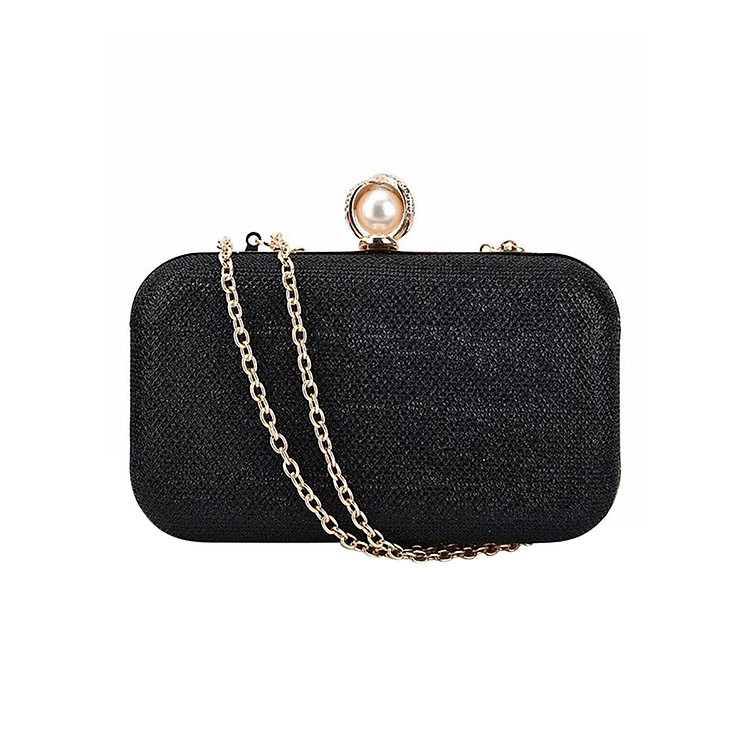 Ví Clutch Dự Tiệc Đính Ngọc Botusi - Đen - KNT81