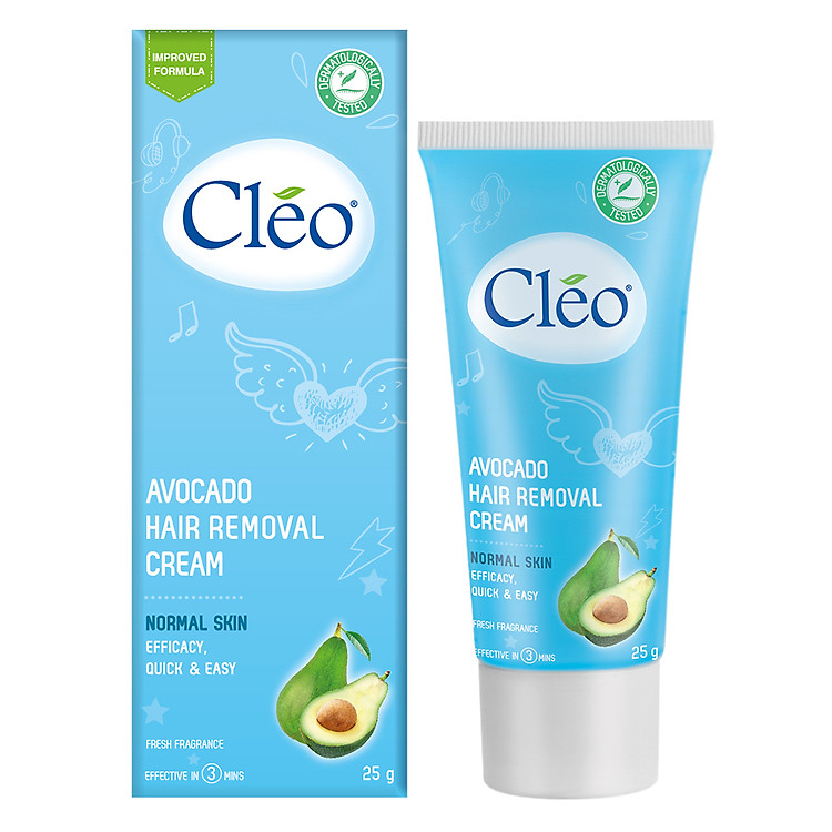 Kem Tẩy Lông Chiết Xuất Bơ Cleo Dành Cho Da Thường 25g, an toàn, không đau và đạt hiệu quả nhanh chóng