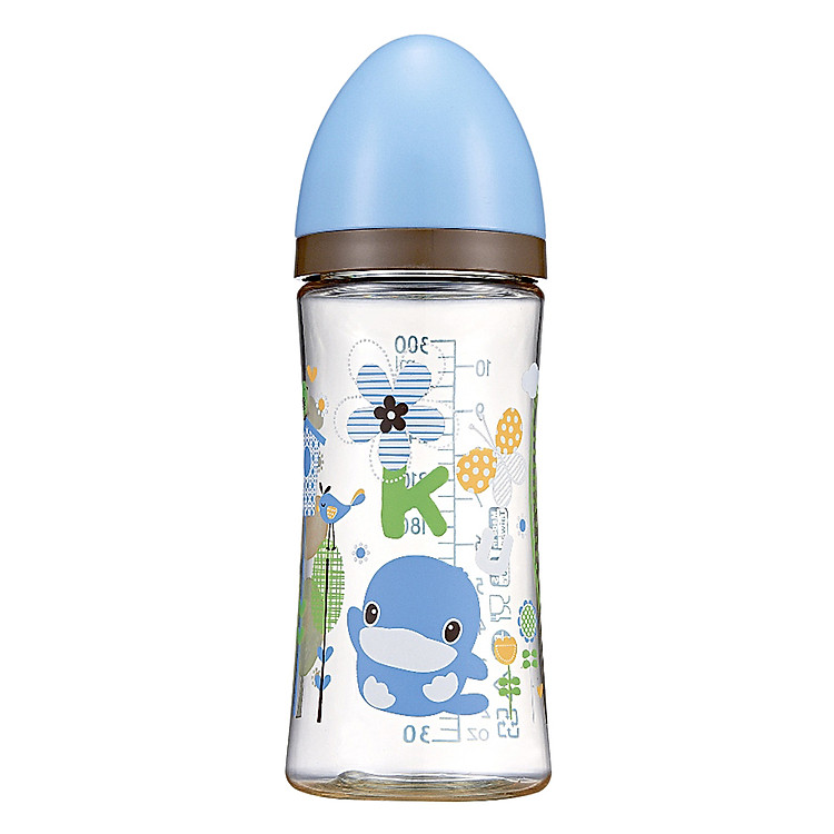 Bình Sữa Nhựa PES Cổ Rộng Kuku KU5853A (300ml) - Xanh