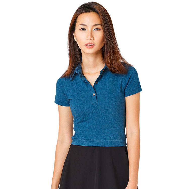 Croptop Cổ Sơmi Labelle TS74 - Xanh Cổ Vịt