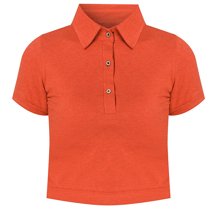 Croptop Cổ Sơmi Labelle TS74 - Đỏ cam