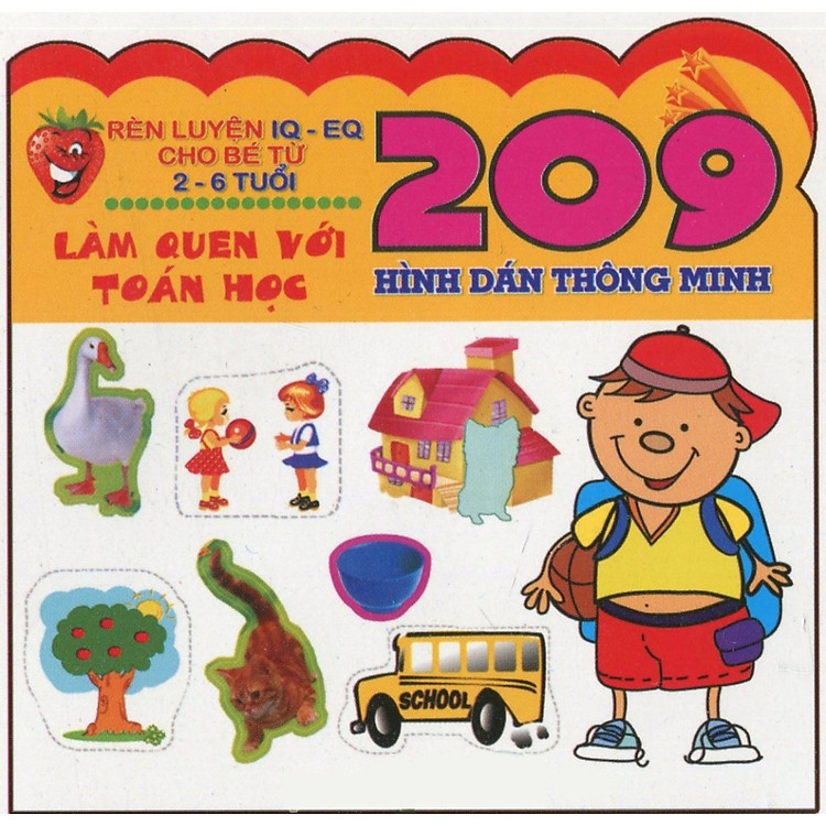 Sách 209 Hình Dán Thông Minh Rèn Luyện IQ-EQ Cho Bé Từ 2-6 Tuổi - Làm Quen Với Toán Học