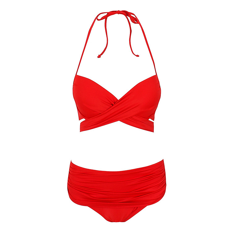 Bikini 2 Mảnh Áo Cột Cổ Peace's LLC30 - Đỏ - Freesize