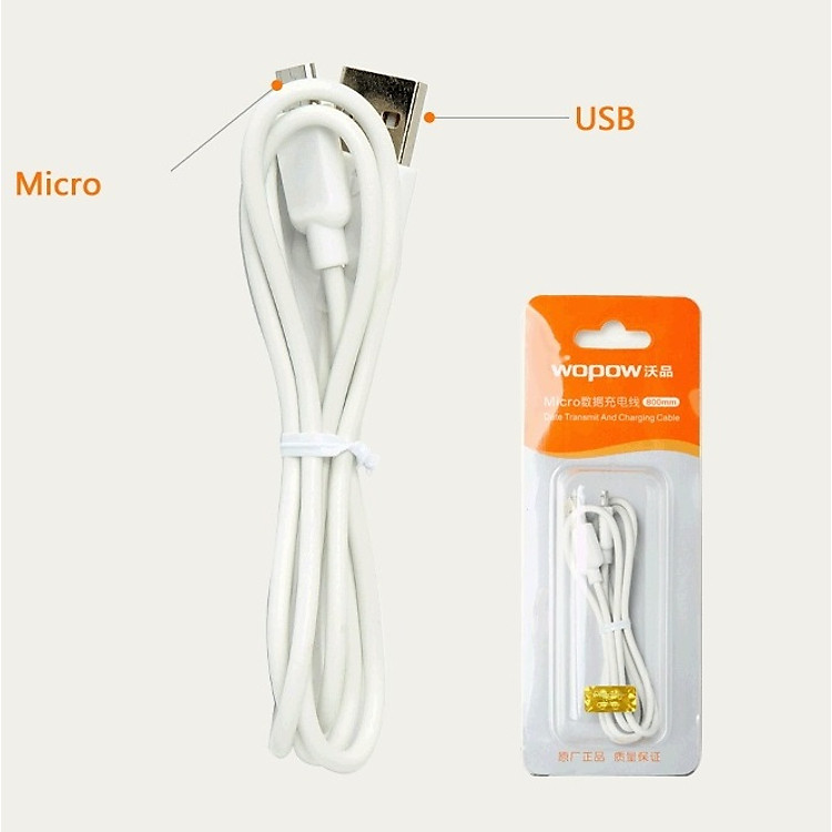 Cáp Sạc Micro USB Wopow LC503 - 80 cm - Hàng Chính Hãng