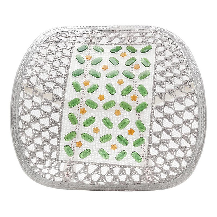 Tấm Lót Lưng Ghế Hạt Nhựa Xanh LLHL012 - Xám