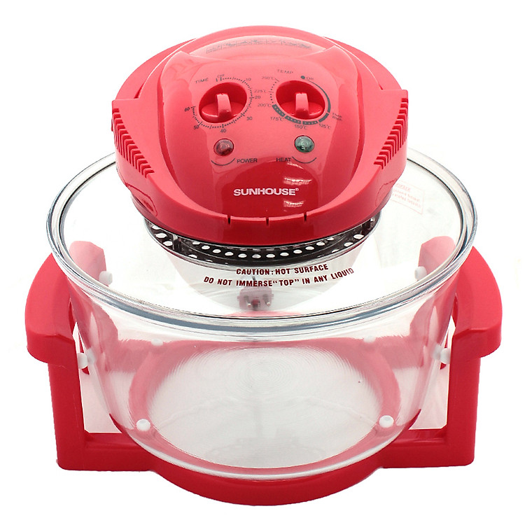 Lò Nướng Thủy Tinh Sunhouse SH416 - Đỏ - Hàng chính hãng