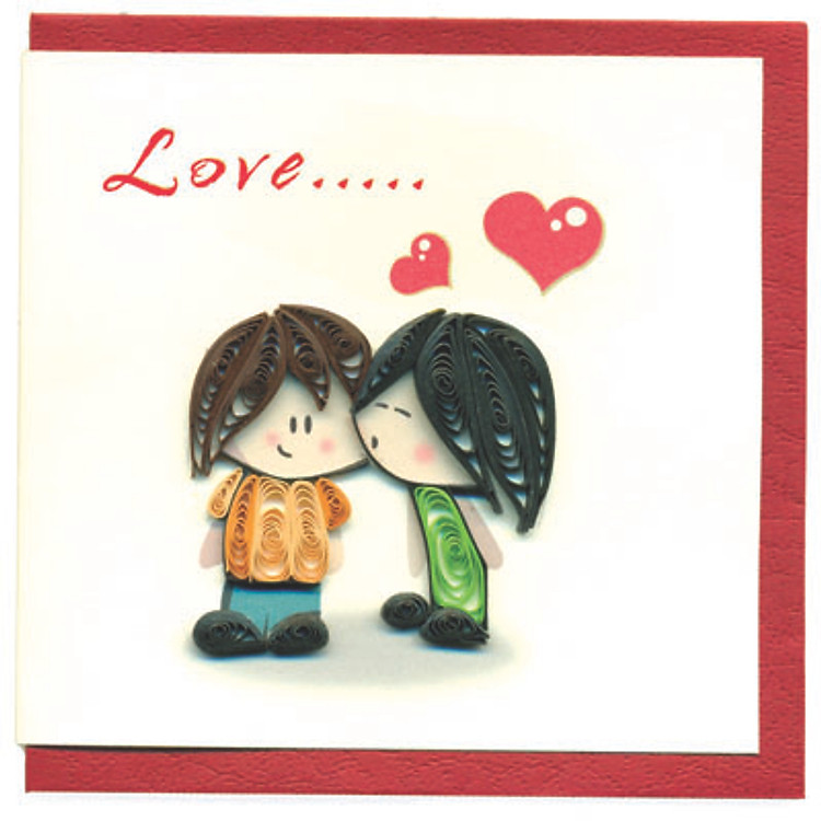 Thiệp Giấy Xoắn Việt Net - Love is (10 x 10 cm)
