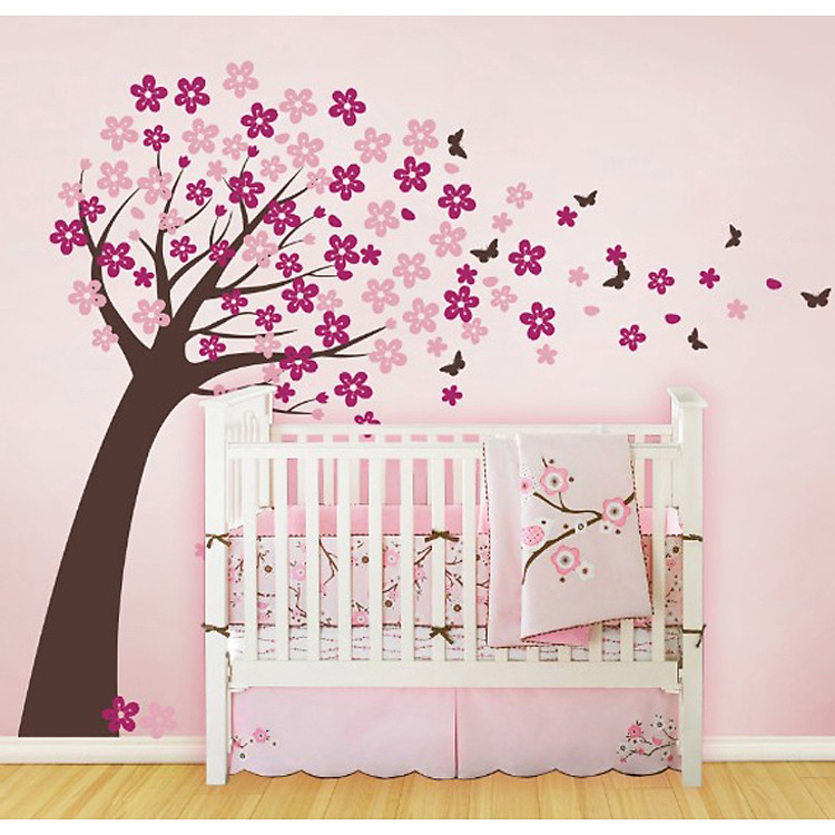 Decal Dán Tường NineWall Cherry Blossom Tree NT030