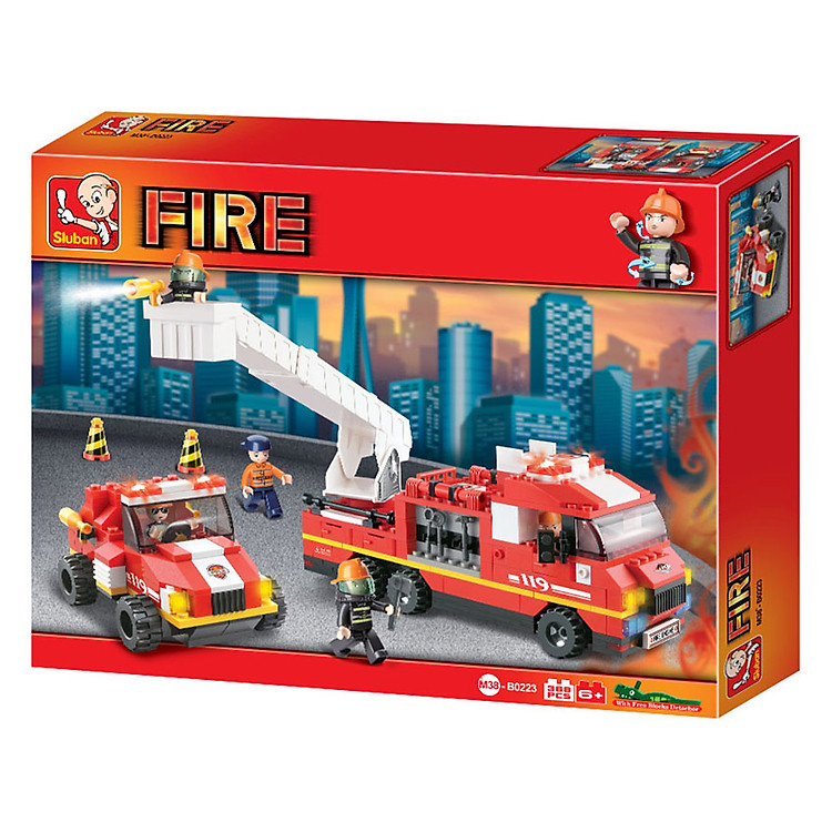 Đồ Chơi Lắp Ráp Sluban - Bộ Đôi Xe Cứu Hỏa M38-B0223 (368 Mảnh Ghép)