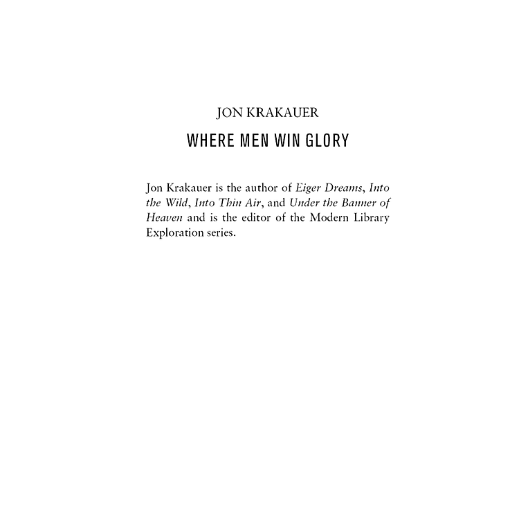 Sách Where Men Win Glory: The Odyssey of Pat Tillman
