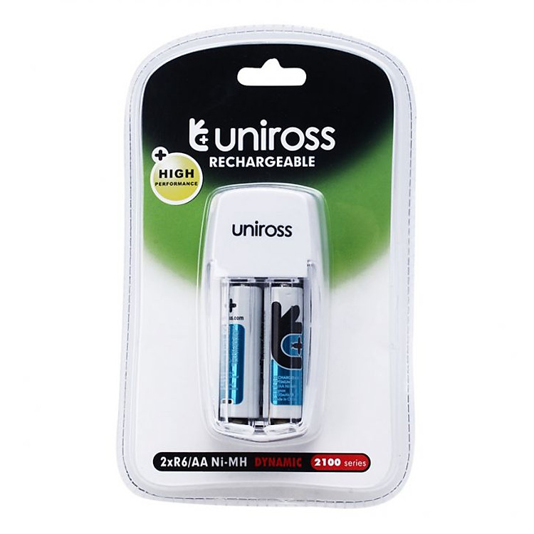 Máy Sạc Pin Đi Kèm 2 Pin AA 2100mAh Uniross - U0230391