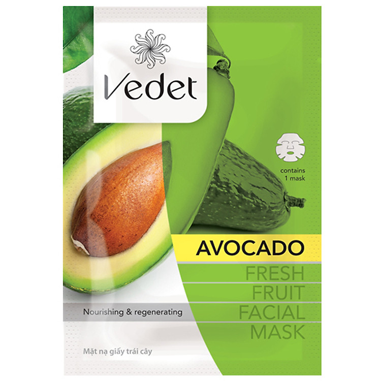 Mặt Nạ Giấy Trái Cây Vedet - Bơ Avocado (25g)