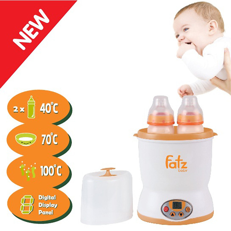 Máy Hâm Sữa Điện Tử Đa Năng 2 Bình Cổ Rộng Fatzbaby FB3018SL