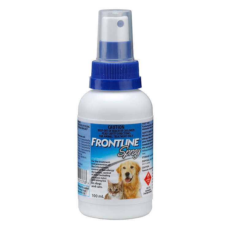 Thuốc Xịt Hỗ Trợ Điều Trị Bọ Chét, Ve, Rận Chó Mèo Merial Frontline Spray (100ml)