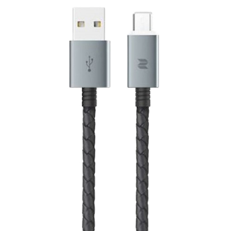 Cáp Sạc Rock Metal & Leather Micro USB Space 1m - Hàng Chính Hãng
