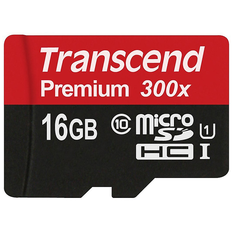 Thẻ Nhớ Micro SD Transcend Class 10 Premium 16GB - 45MB/s - Hàng Chính Hãng