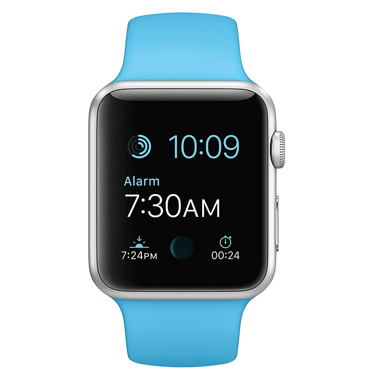 Đồng Hồ Thông Minh Apple Sport 42mm Vỏ Nhôm Bạc Dây Thể Thao Xanh Dương MLC52 - Hàng Chính Hãng