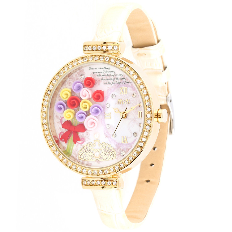 Đồng Hồ Bé Gái Dây Da MINI MN977 - Trắng