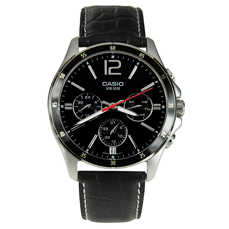 Đồng Hồ Nam Dây Da Casio MTP-1374L-1AVDF (43.5mm) - Đen