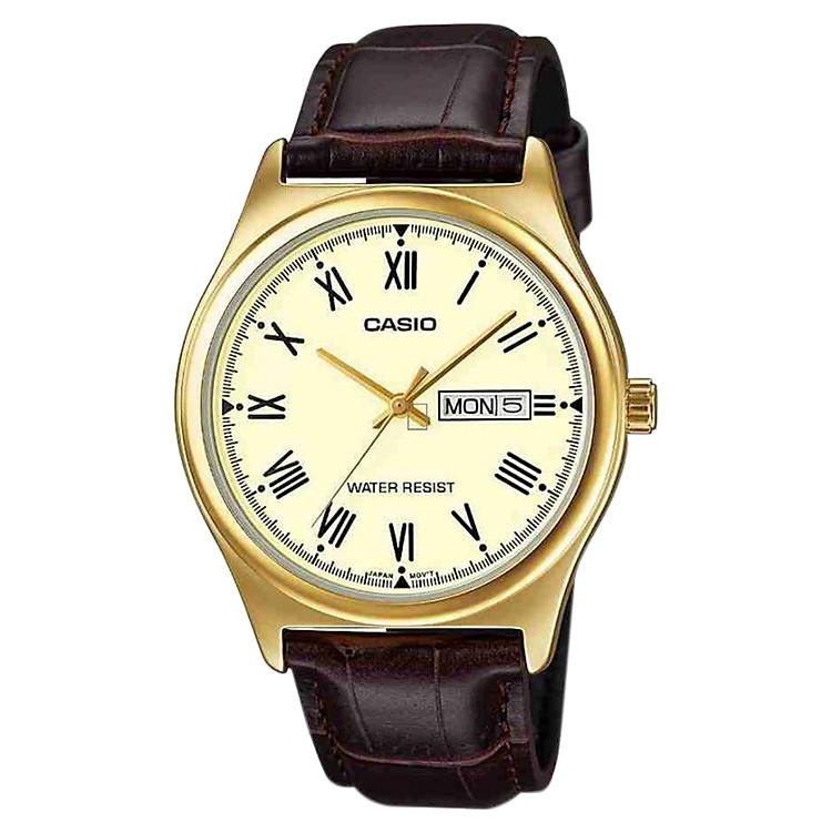 Đồng Hồ Nam Dây Da Casio MTP-V006GL-9BUDF (38mm) - Nâu Đậm
