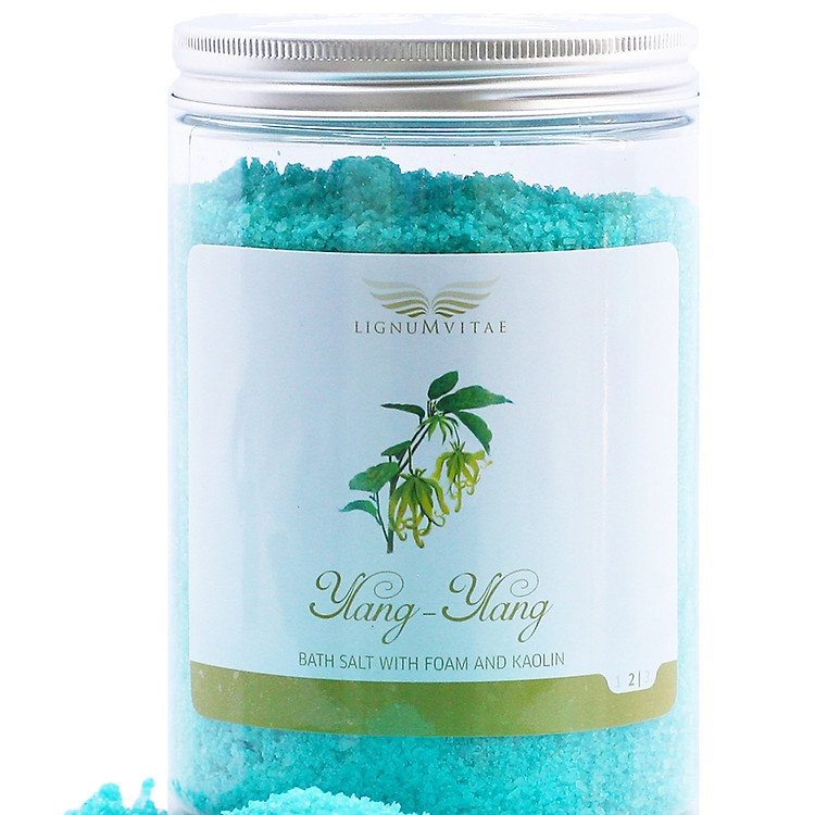 Muối Tắm Khoáng Tạo Bọt Và Kaolin Chiết Xuất Ngọc Lan Tây - Lignum Vitae Ylang - Ylang (Hũ 1Kg)