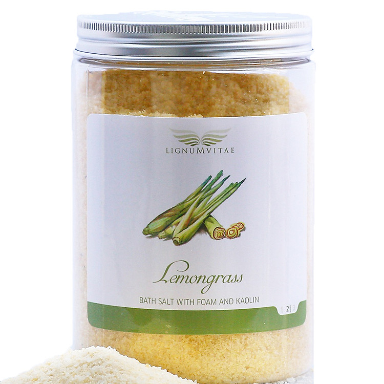 Muối Tắm Khoáng Tạo Bọt Và Kaolin Chiết Xuất Sả Chanh - Lignum Vitae Lemongrass (Hũ 1Kg)