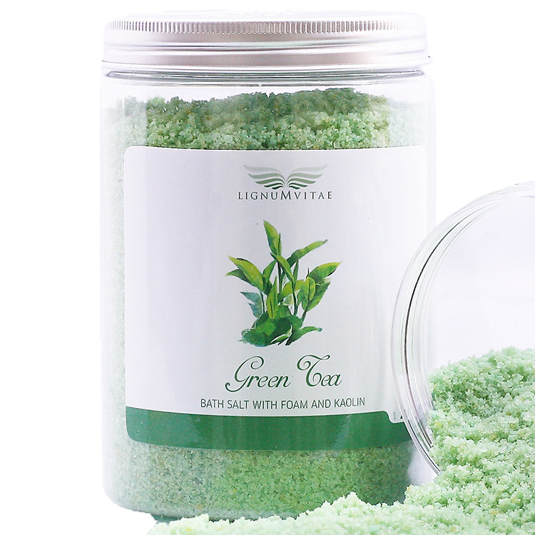Muối Tắm Khoáng Tạo Bọt Và Kaolin Chiết Xuất Trà Xanh - Lignum Vitae Green Tea (Hũ 1Kg)