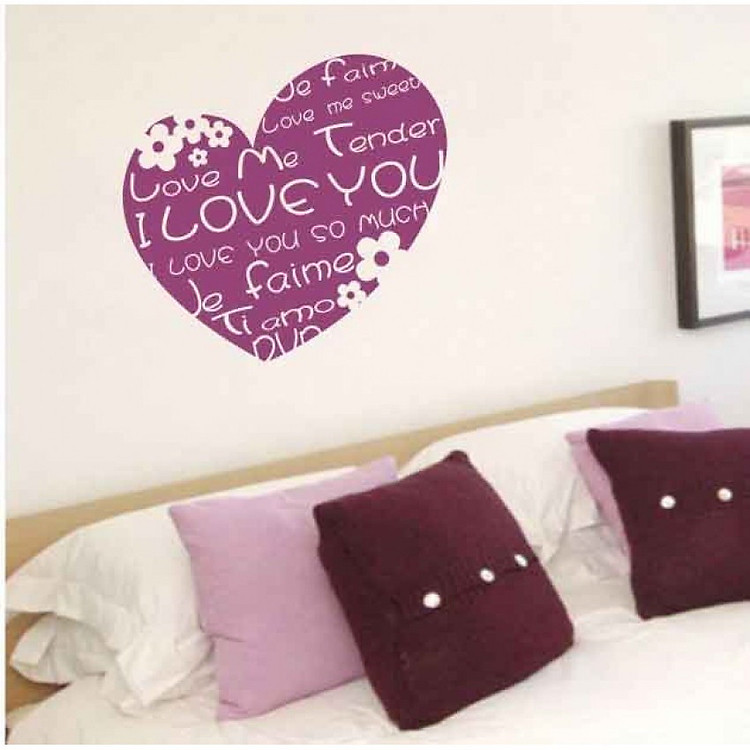 Decal Dán Tường NineWall Love Heart FL008