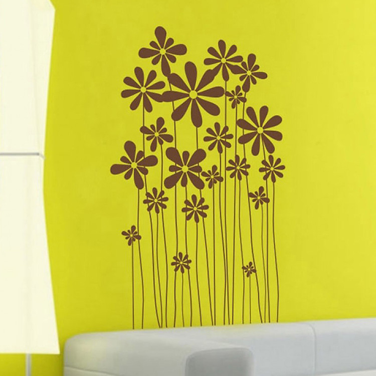 Decal Dán Tường NineWall Beautiful Flowers NF036