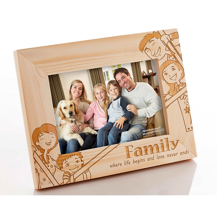 Khung Hình Khắc Laser Gia Đình (13x18cm) - Mẫu 06