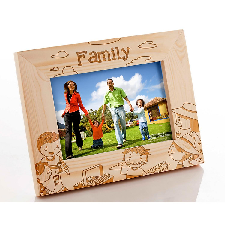 Khung Hình Khắc Laser Gia Đình (13x18cm) - Mẫu 09