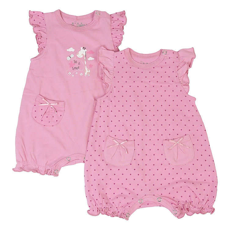 Bộ 2 Áo Liền Quần Romber Bé Gái LullabyBaby NH14-15 – Hồng