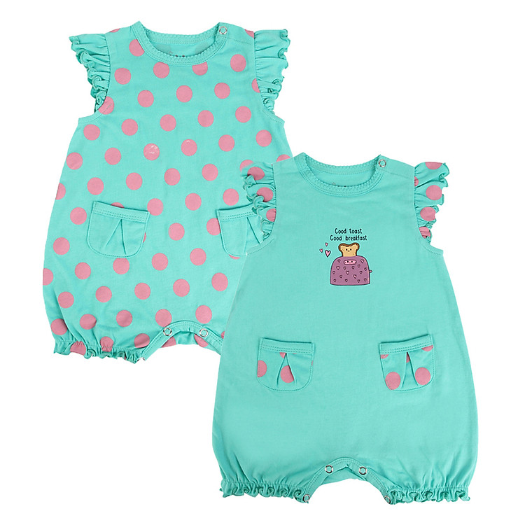 Bộ 2 Áo Liền Quần Romber Bé Gái LullabyBaby NH14-15 – Xanh Ngọc