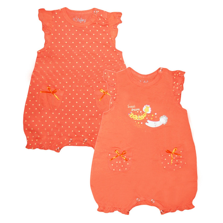 Bộ 2 Áo Liền Quần Romber Bé Gái LullabyBaby NH14-15 – Cam