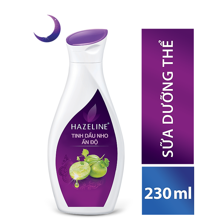 Sữa Dưỡng Thể Trắng Da Hazeline Ban Đêm Tinh Dầu Nho Ấn Độ Chai 230ml - 67043209