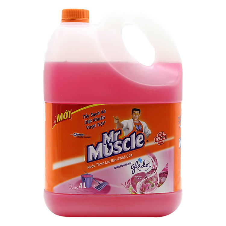 Nước Thơm Lau Nhà Diệt Khuẩn Mr Muscle Glade Hương Cỏ Hoa 4L
