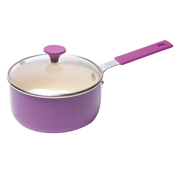 Nồi Bột Phủ Sứ Chống Dính Có Vung Kính Smartcook 2355967 (14cm) - Tím