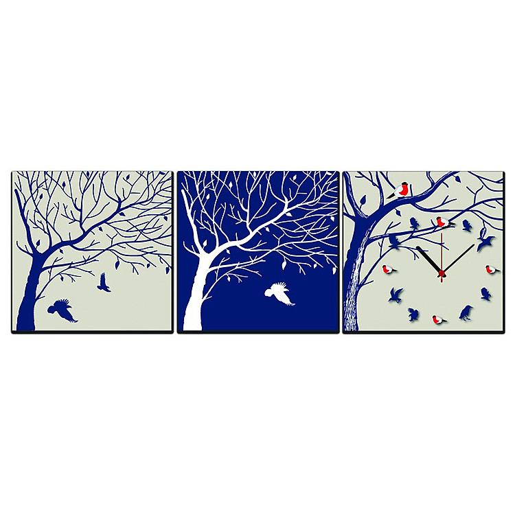 Tranh Đồng Hồ Suemall NT150204 - Cây Và Chim