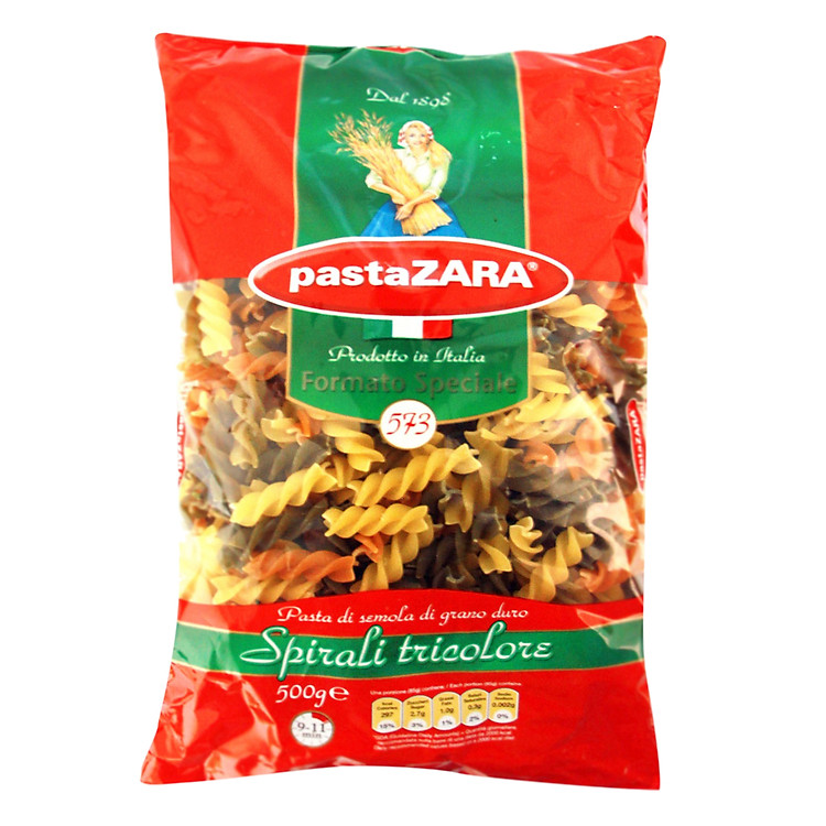 Nui Ý Xoắn 57 3 Màu Pasta Zara Gói 500g