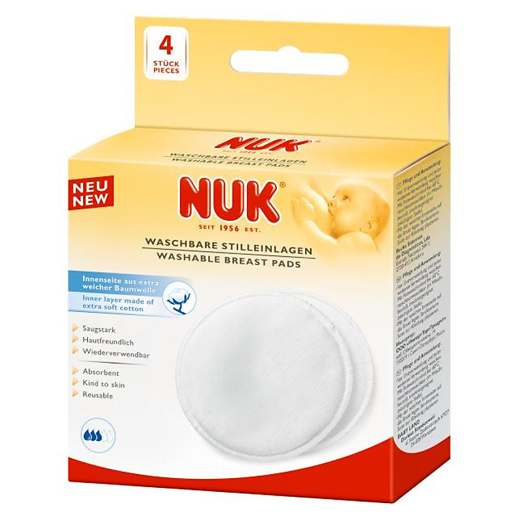 Khăn Thấm Sữa Giặt Được (4 Miếng) Nuk - 252080