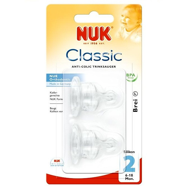 Bộ 2 Núm Ty Silicone Nuk 721095 - Số 2