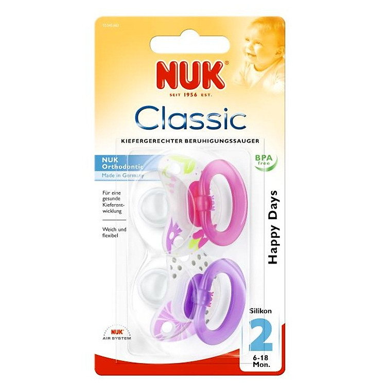 Bộ 2 Ty Ngậm Silicone Nuk 729188 - Số 2