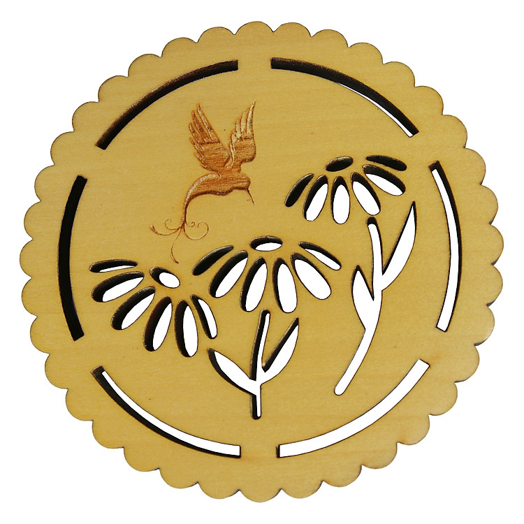 Đế Lót Ly Gỗ Quà Tặng Nhatvywood - Hoa Bướm NVH 10 (Bộ 4 Cái)