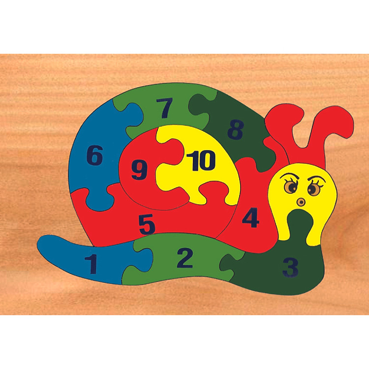 Đồ Chơi Gỗ Tranh Ghép Edugames Ốc Sên Học Số GB130 (20 x 30cm)