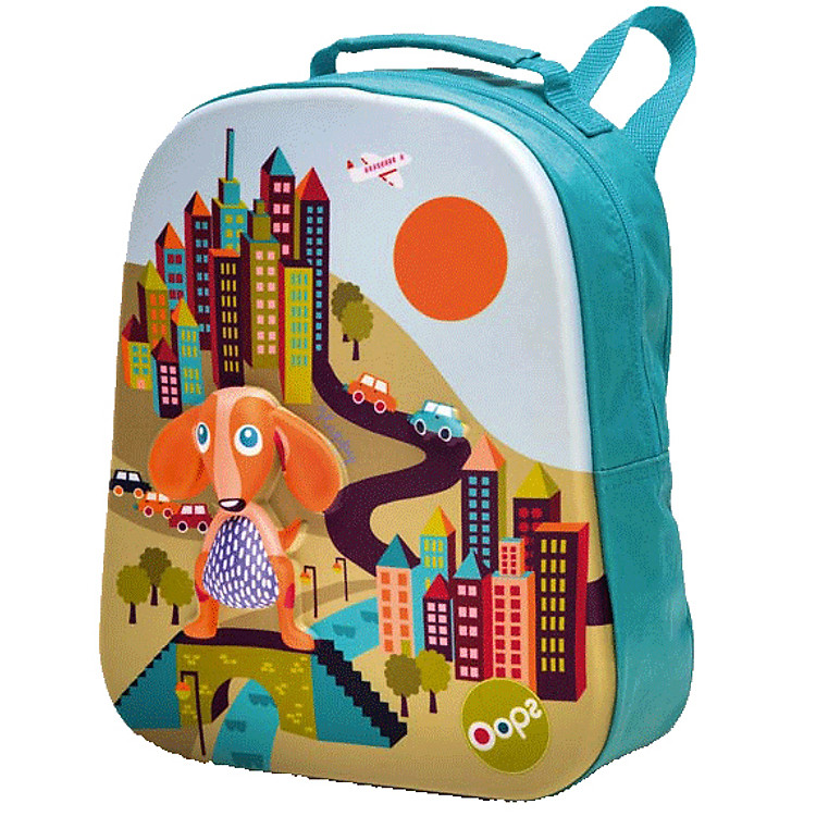 Balo OOPS Siêu Nhẹ Chống Lệch Vai 3D Hình Cún Con Thành Phố 30004.20