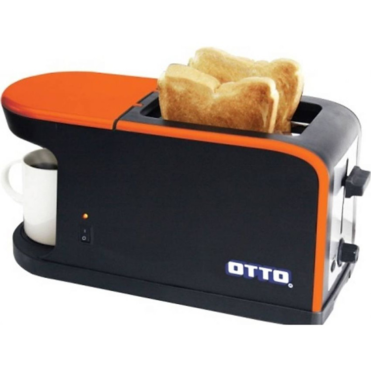Máy Pha Cà Phê Và Nướng Bánh Otto 2 Trong 1 CM-020 Orange - Hàng chính hãng