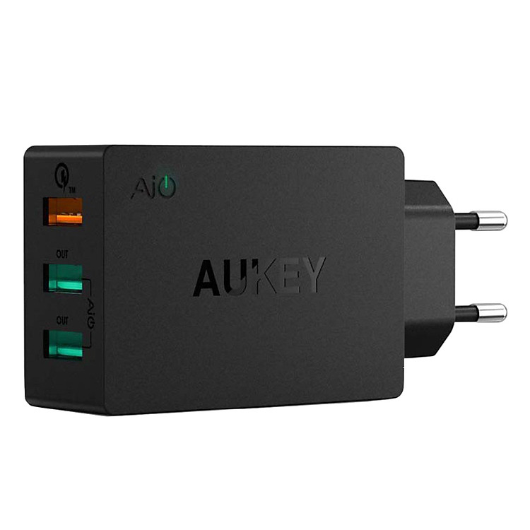 Adapter Sạc Aukey PA - T2 3 Cổng Quick Charge 2.0 - Hàng Chính Hãng