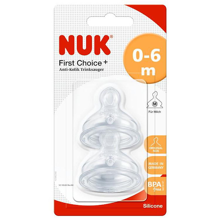 Bộ 2 Phụ Kiện Bình Uống Cổ Rộng Silicone Siêu Mềm Đôi Số 1 (M) Nuk 709245