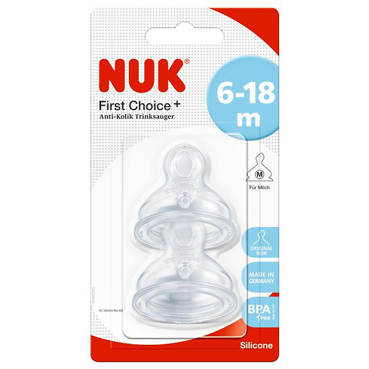 Bộ 2 Núm Ty Silicone Siêu Mềm Bình Cổ Rộng Nuk 721265 - Số 2